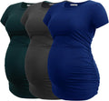 Smallshow Women's Maternity Tops Side Ruched Tunic T-Shirt T-Shirts