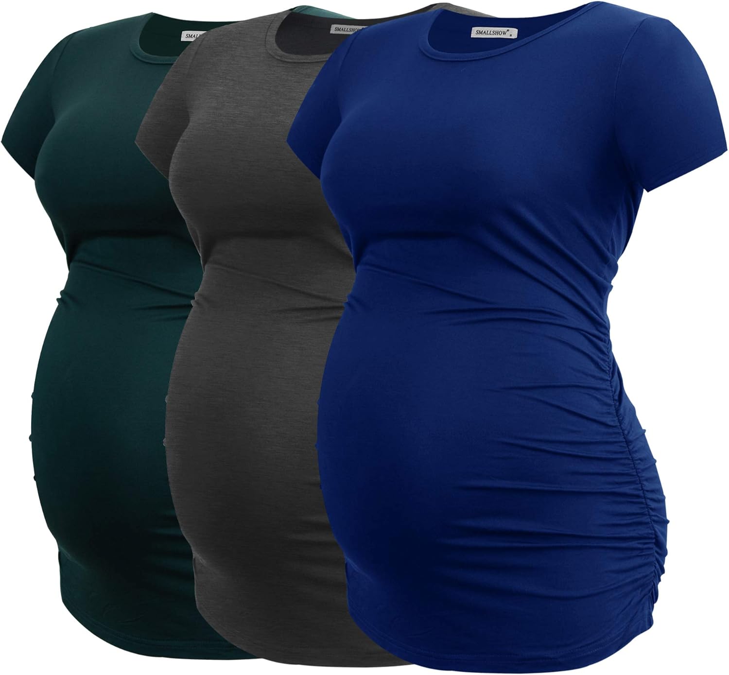 Smallshow Women's Maternity Tops Side Ruched Tunic T-Shirt