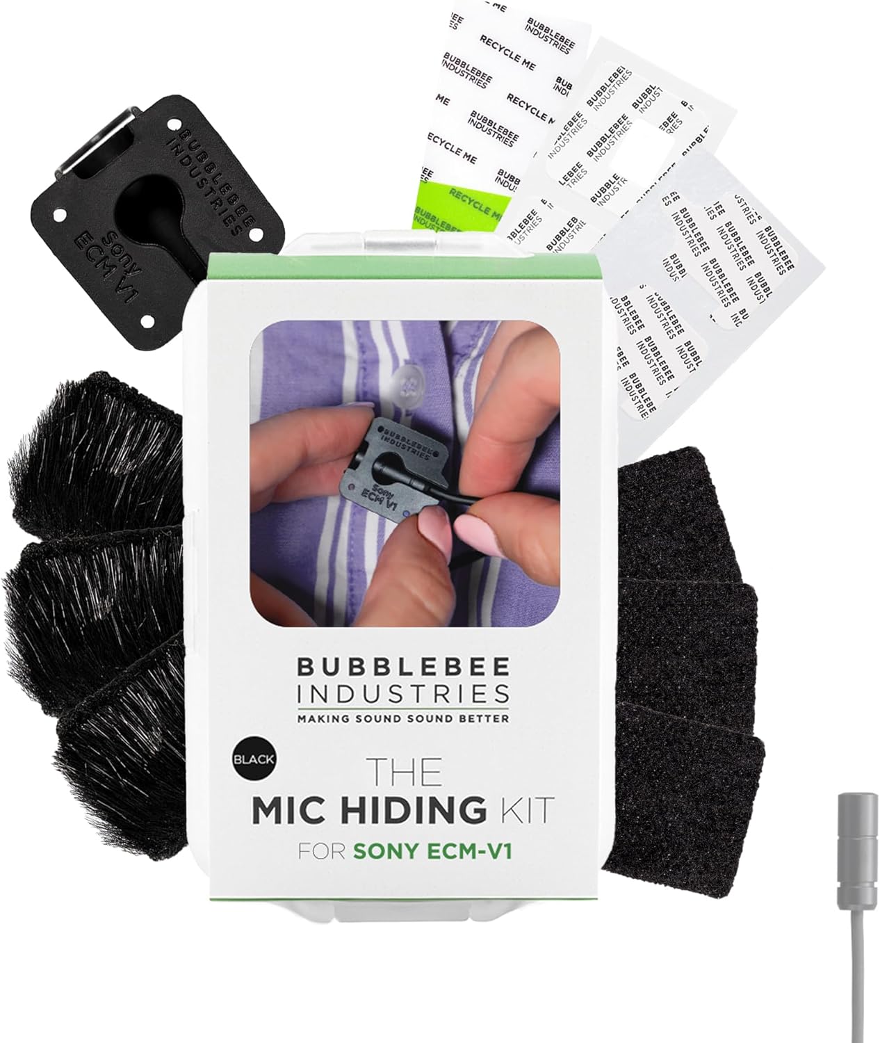 Bubblebee Mic Hiding Kit for Sony ECM V1 - Ultimate Sound Solution