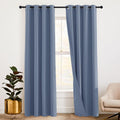 Thermal Soundproof Curtains 100% Blackout - 3-in-1 Stone Blue Panels