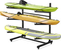 Freestanding Kayak Storage Rack with Wheels for 2 to 6 Kayaks