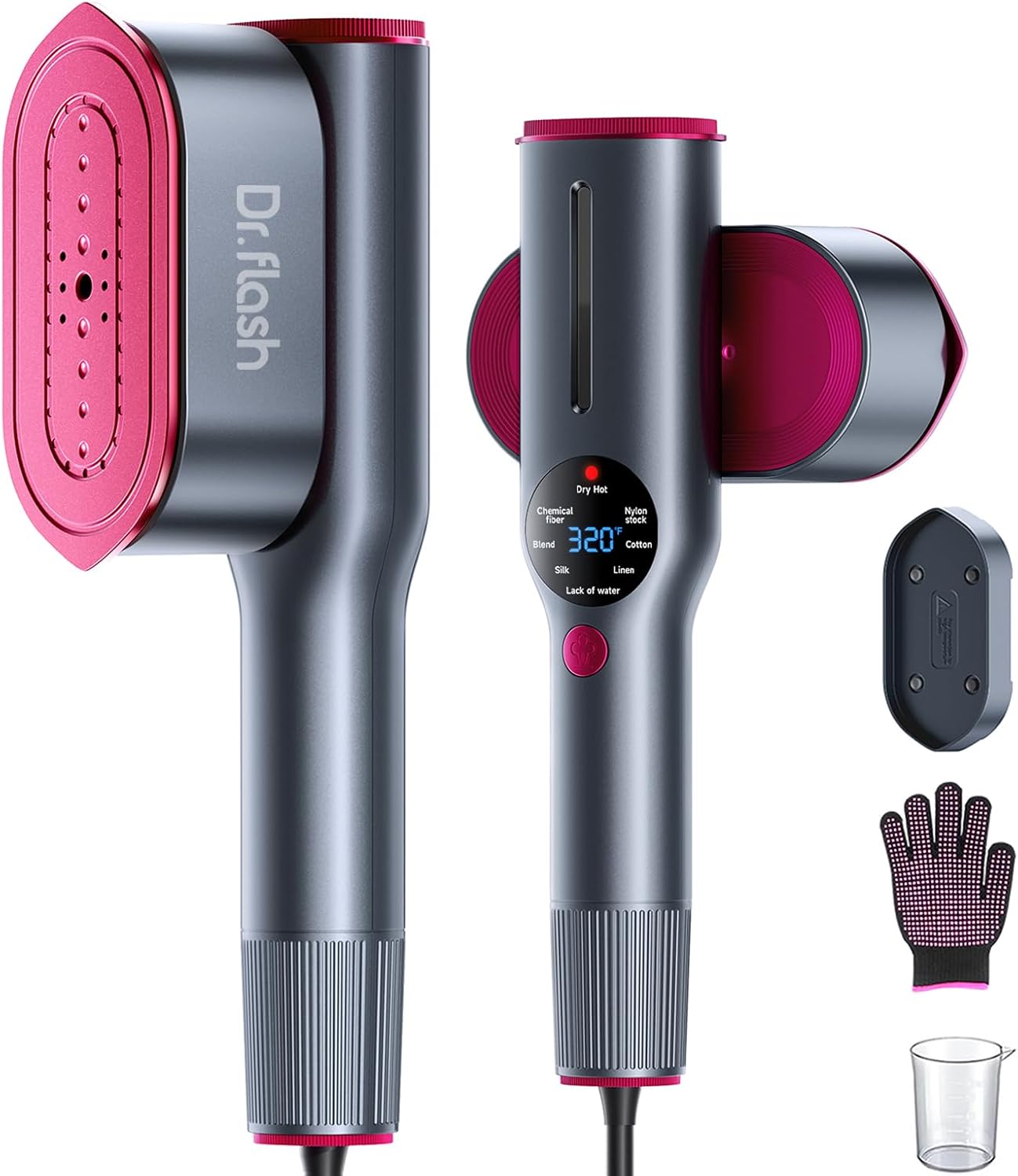 DRFLASH 2-in-1 Steamer & Iron for Clothes, Fast Heat-up