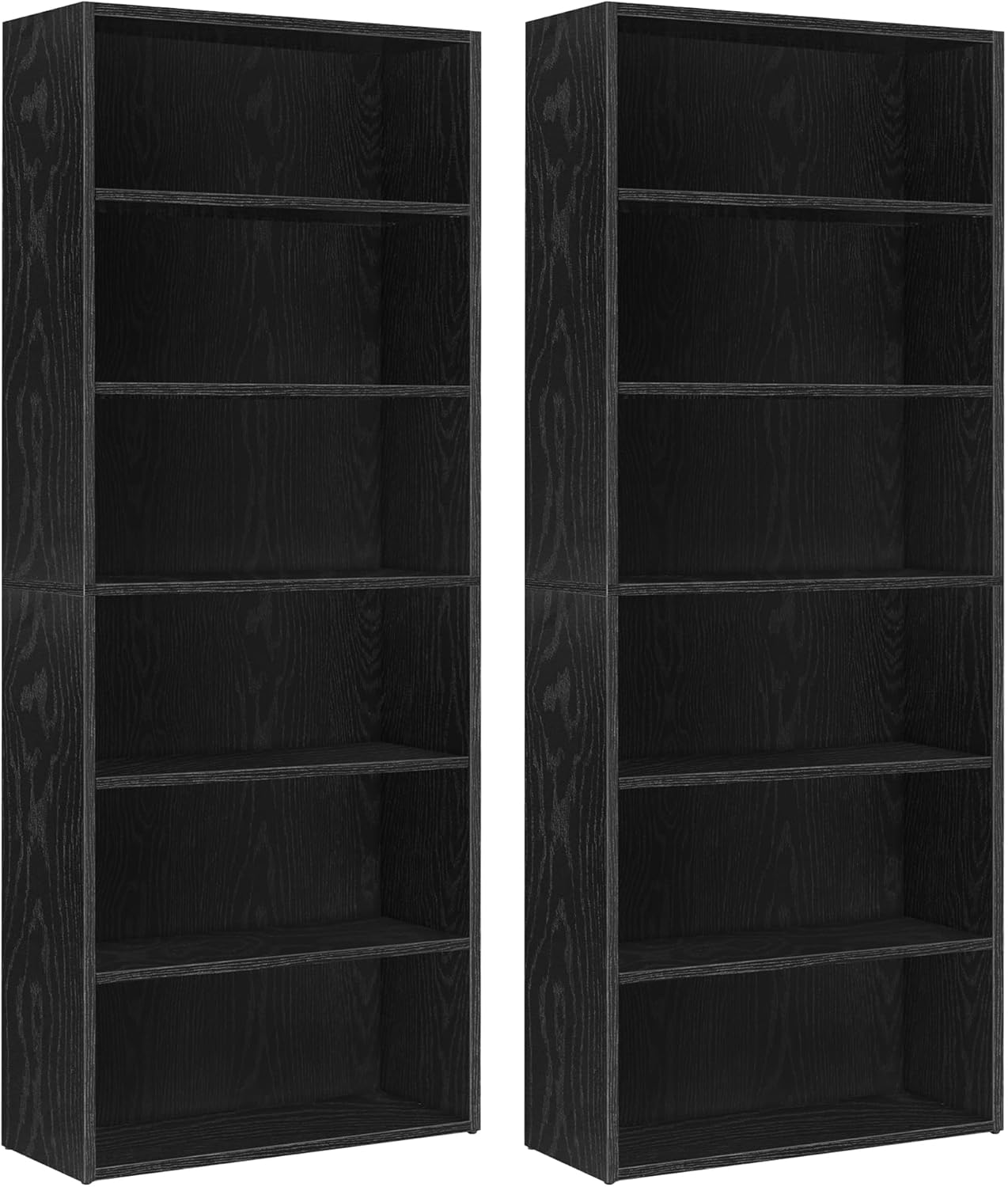 VASAGLE Set of 2 Bookshelves with Adjustable Storage Shelves