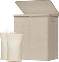 Lifewit 145L Laundry Basket with Lid - Large Two-Section Hamper