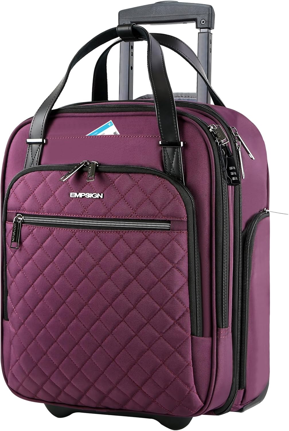 EMPSIGN Underseat Carry On Wheeled Bag for Travel and Business