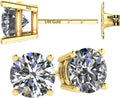 14K Gold Post 10mm Simulated Diamond Stud Earrings - 4.00ct ea