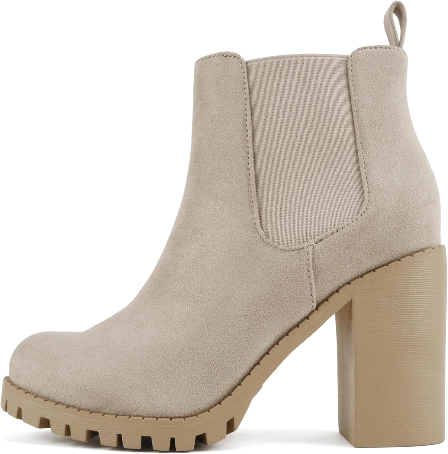 Soda Glove Ankle Boot with Chunky Heel and Lug Sole Design