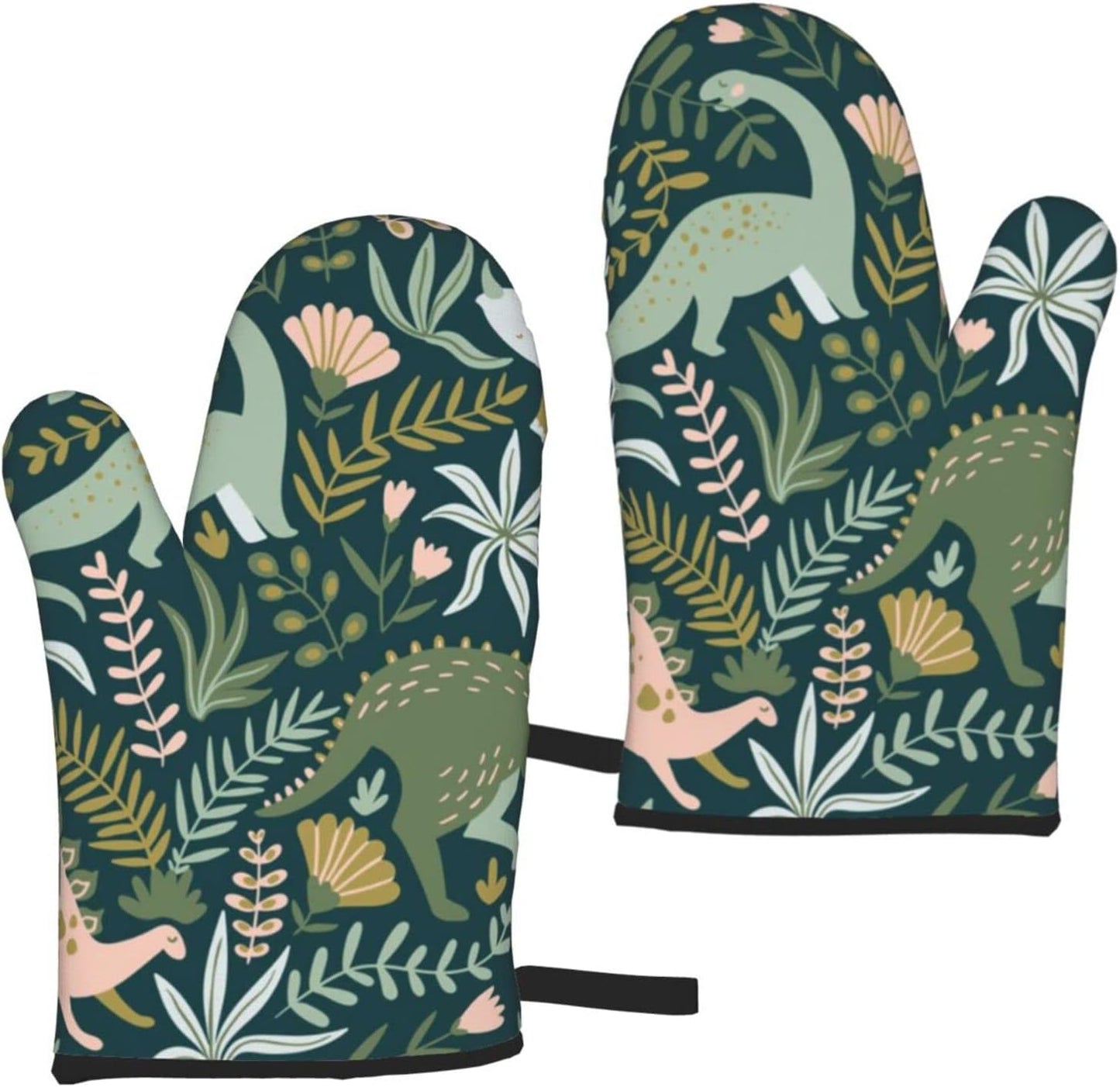 Dino Oven Mitts 2-Pack - Heat Resistant & Stylish! 