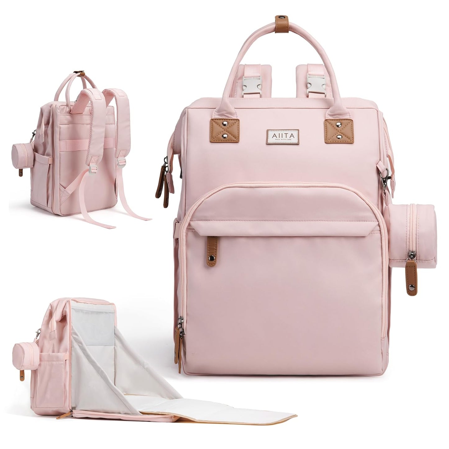 Diaper Bag Backpack with Changing Pad for Stylish Parents