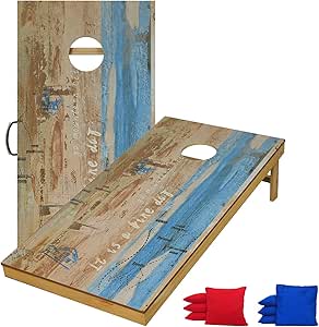 TIANNBU Solid Wood Corn Hole Game Set for Outdoor Fun