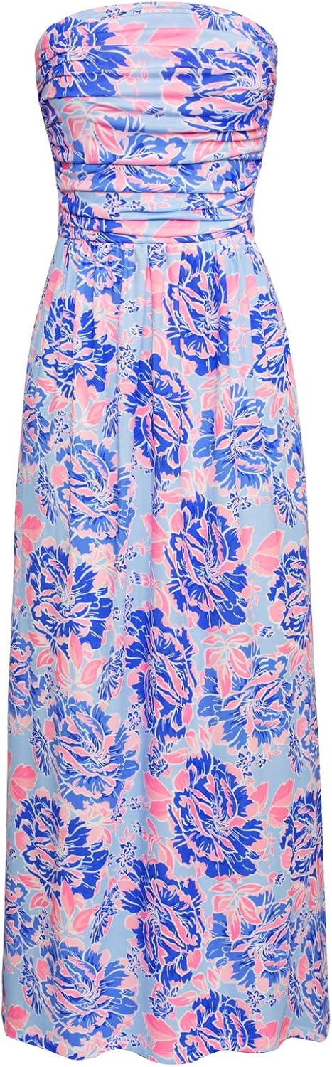 Stylish Strapless Maxi Dress with Pockets for Women