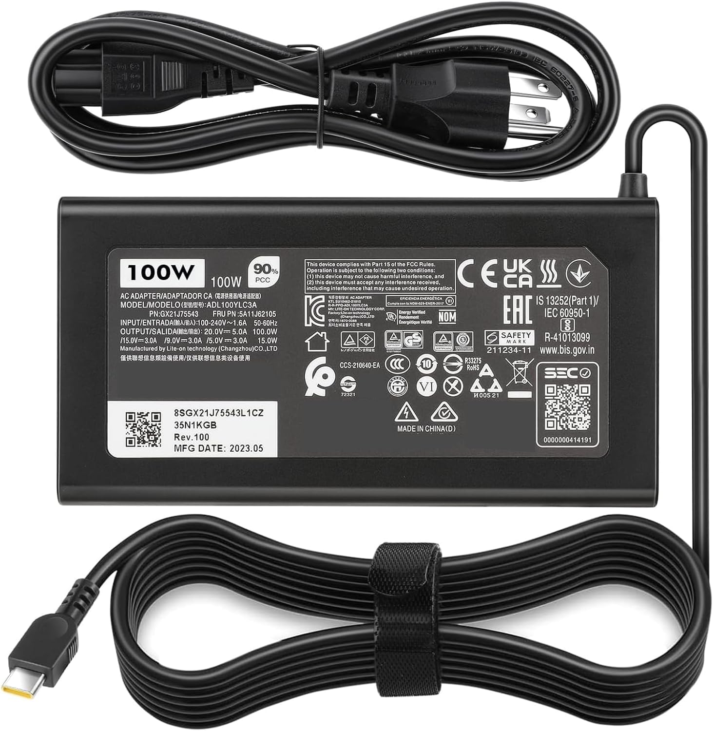 100W USB Type C Laptop Charger for Lenovo ThinkBook and ThinkPad