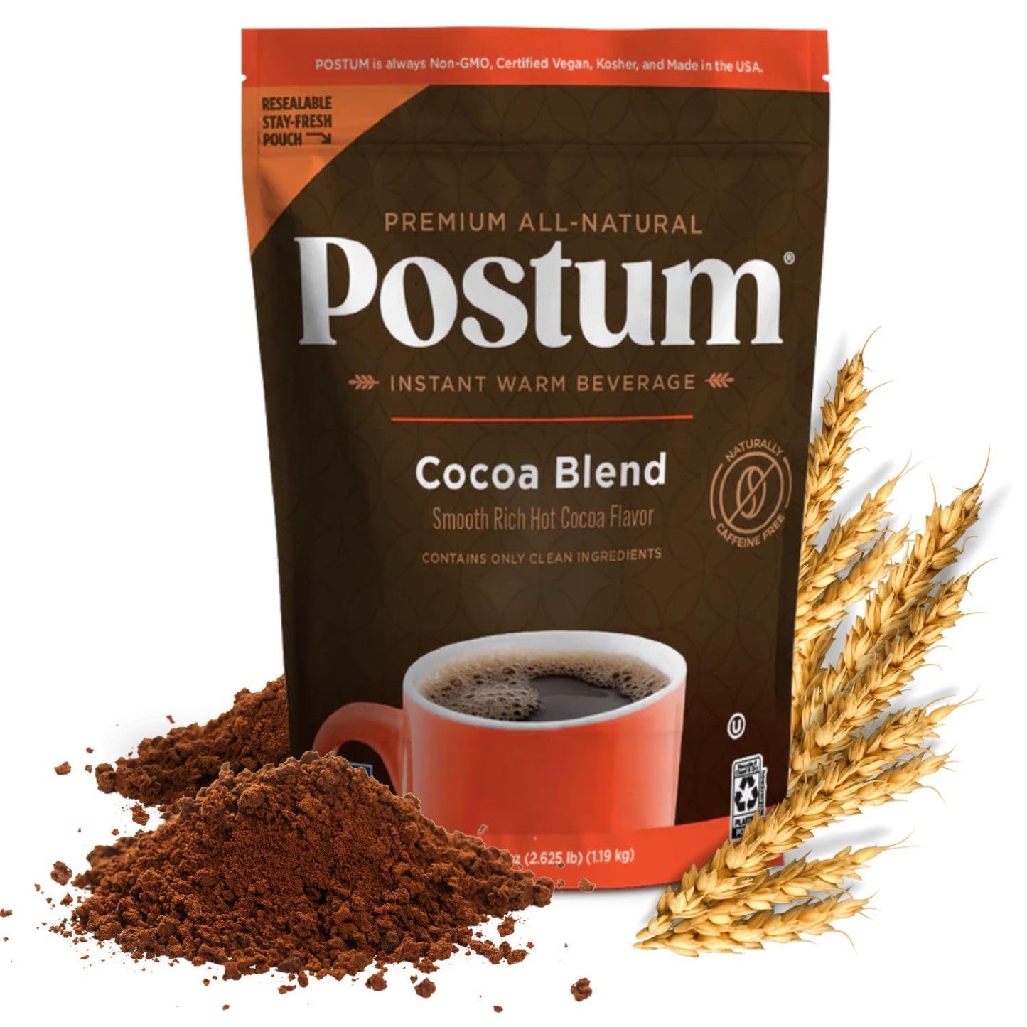 Postum Hot Cocoa Flavor Coffee Substitute for Caffeine-Free Enjoyment