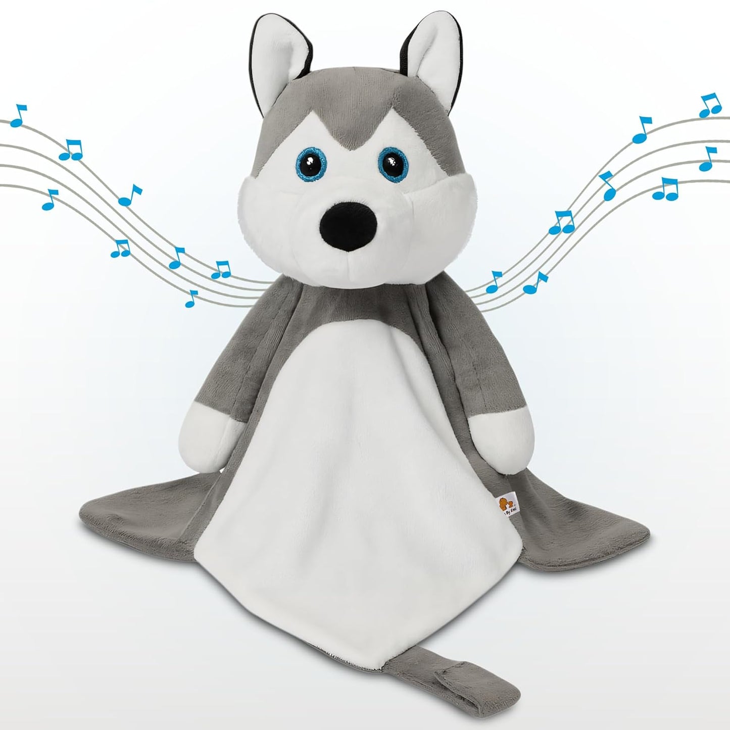 Love By Emi Baby Music Lovey Grey & White Husky Sleep Soother