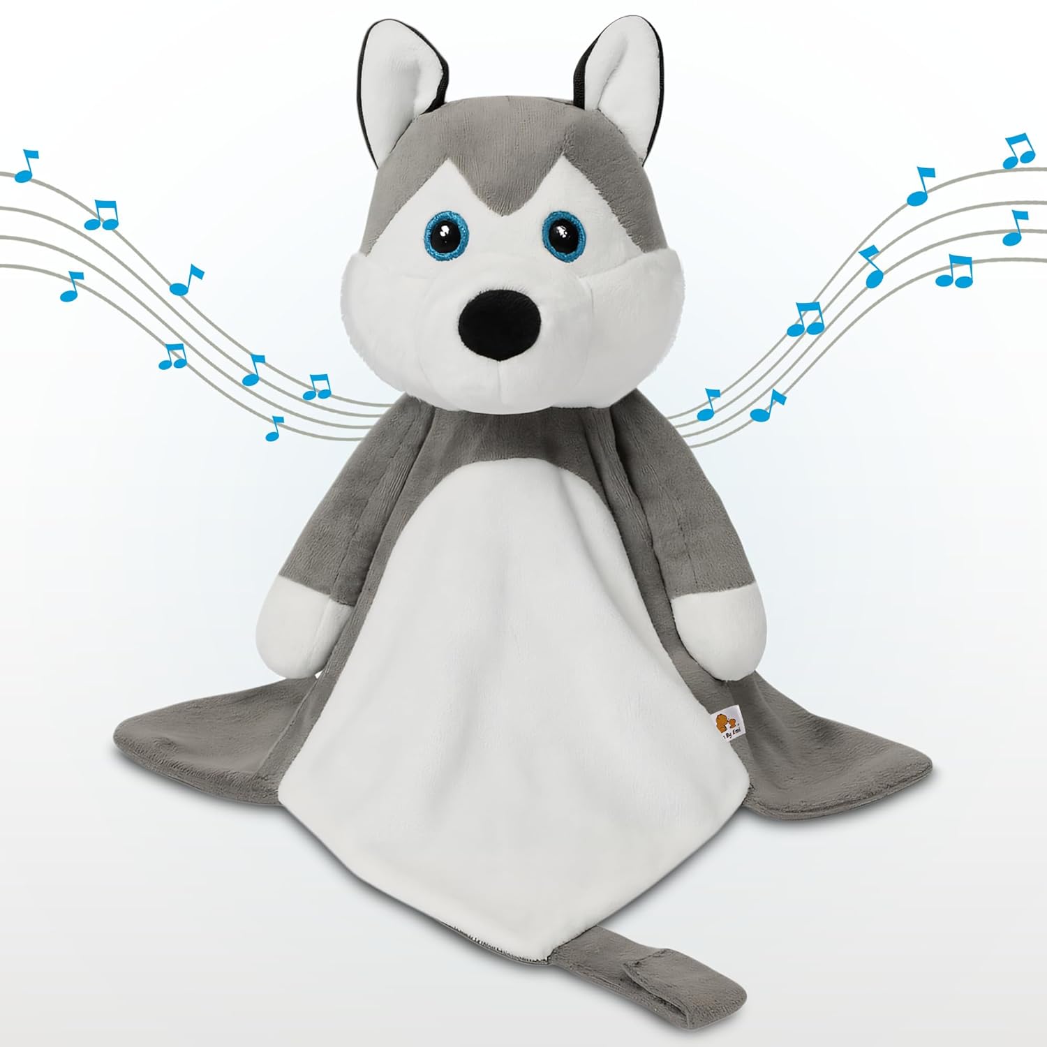 Love By Emi Baby Music Lovey Grey & White Husky Sleep Soother