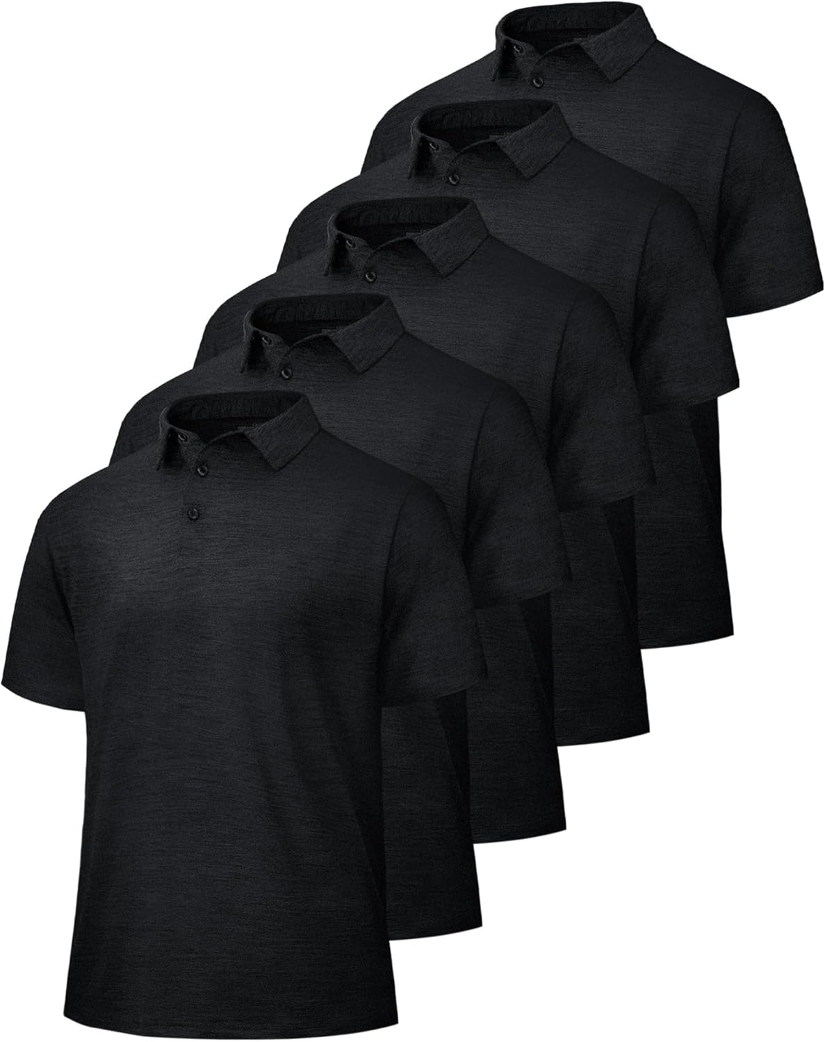 5 Pack Polo Shirts for Men - Quick Dry Performance Golf Shirts