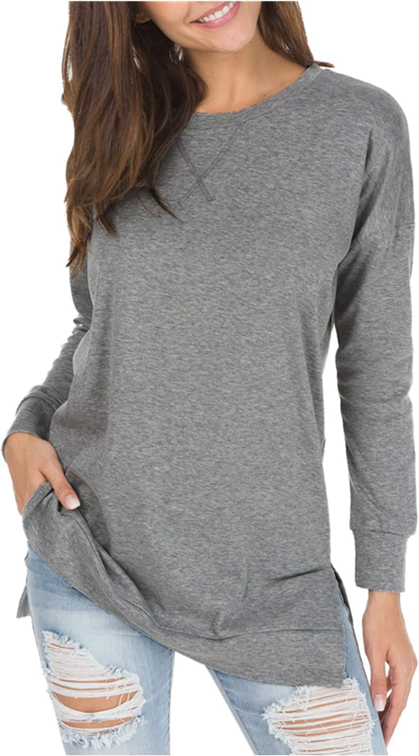 levaca Womens Fall Long Sleeve Pullover Casual Tunic Tops