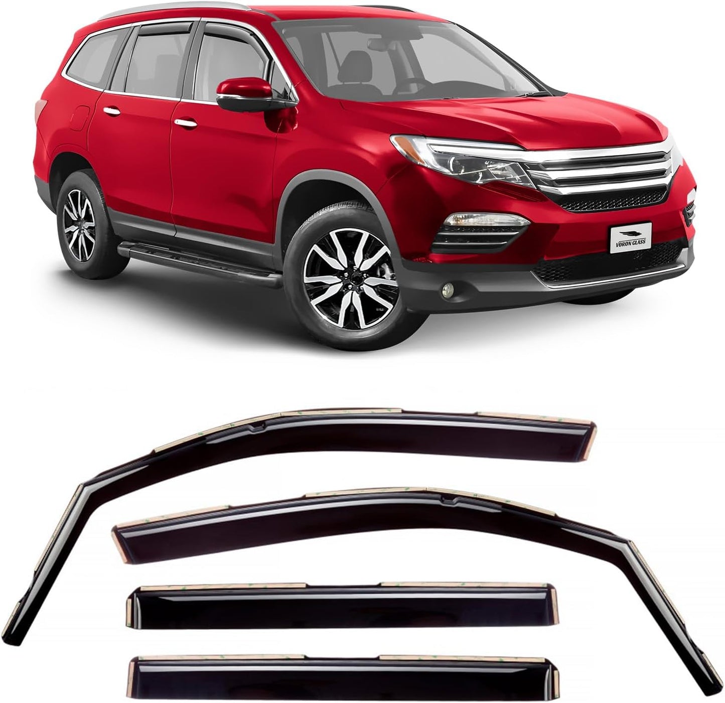 Voron Glass Extra Durable Rain Guards for Honda Pilot & Passport