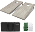 4 ft x 2 ft Wooden Cornhole Boards Set - Light Gray Stained Finish