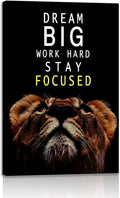 Dream Big and Work Hard Motivational Canvas Print - Ready to Hang