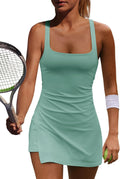 Womens Tennis Dress with Built in Shorts - Breathable Athletic