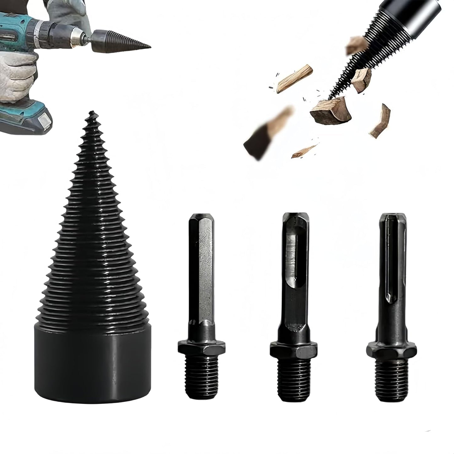 Firewood Drill Bit Set for Easy Log Splitting and Durability