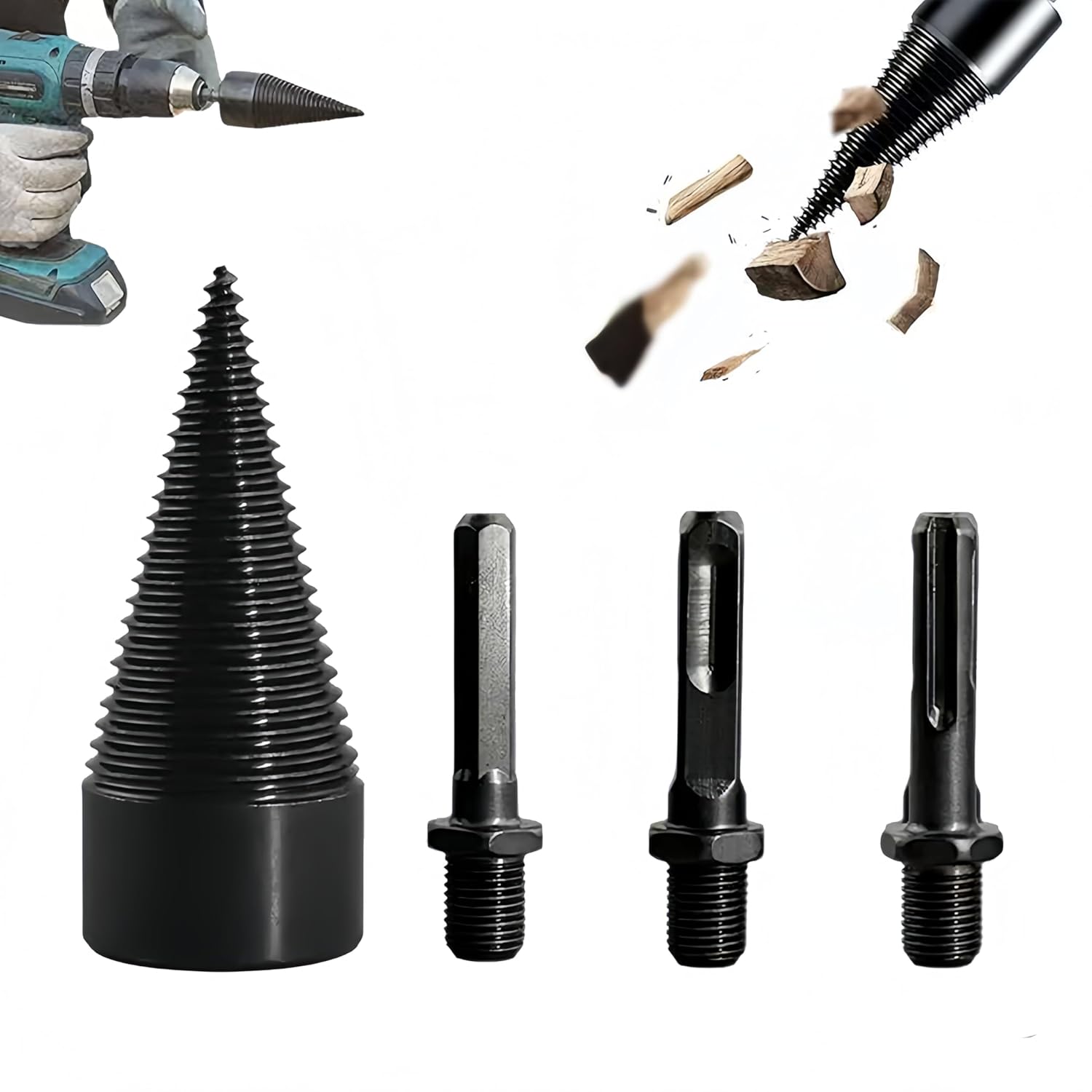 Firewood Drill Bit Set for Easy Log Splitting and Durability
