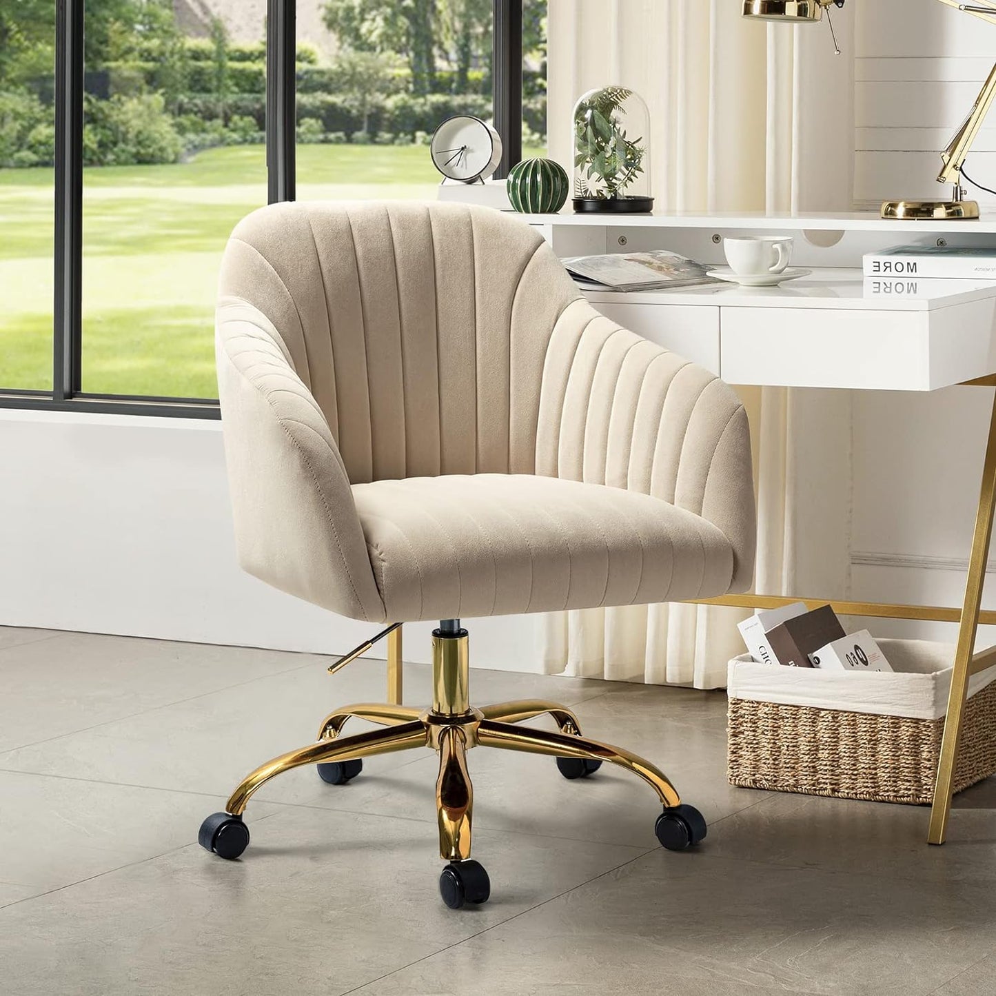 HULALA HOME Modern Velvet Desk Chair