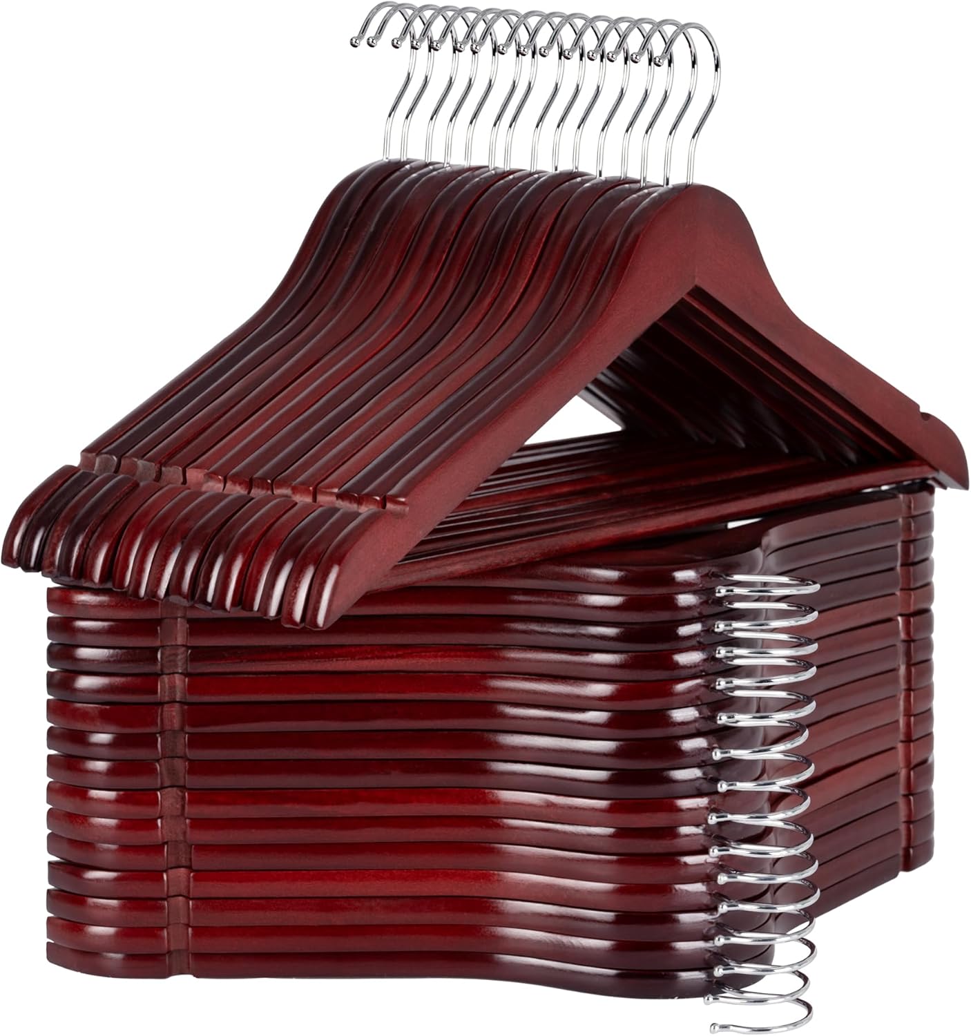 StorageWorks Wooden Hangers 30 Pack for Coats and Suits