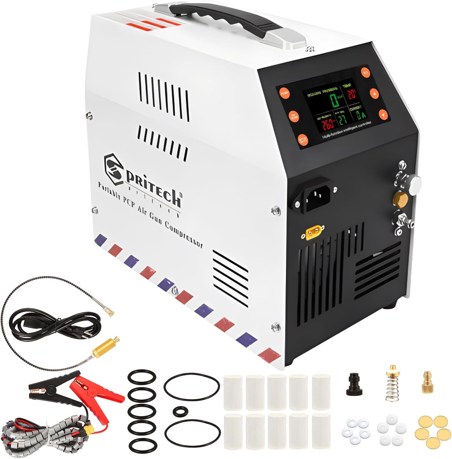 Spritech LCD PCP Air Compressor: Auto-Shutoff, Oil/Water-Free, 4500Psi