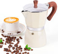 6-Cup Italian Espresso Maker | Easy Clean Aluminum | White