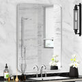 Wall Mount Mirror for Bathroom Brushed Silver Metal Framed 24 in x 30