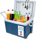 Ivation 48 Quart Electric Cooler - Hot/Cold | Portable Fridge on Wheels