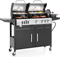 Charcoal and Propane Gas Grill Combo - Dual Fuel 690 SQ IN