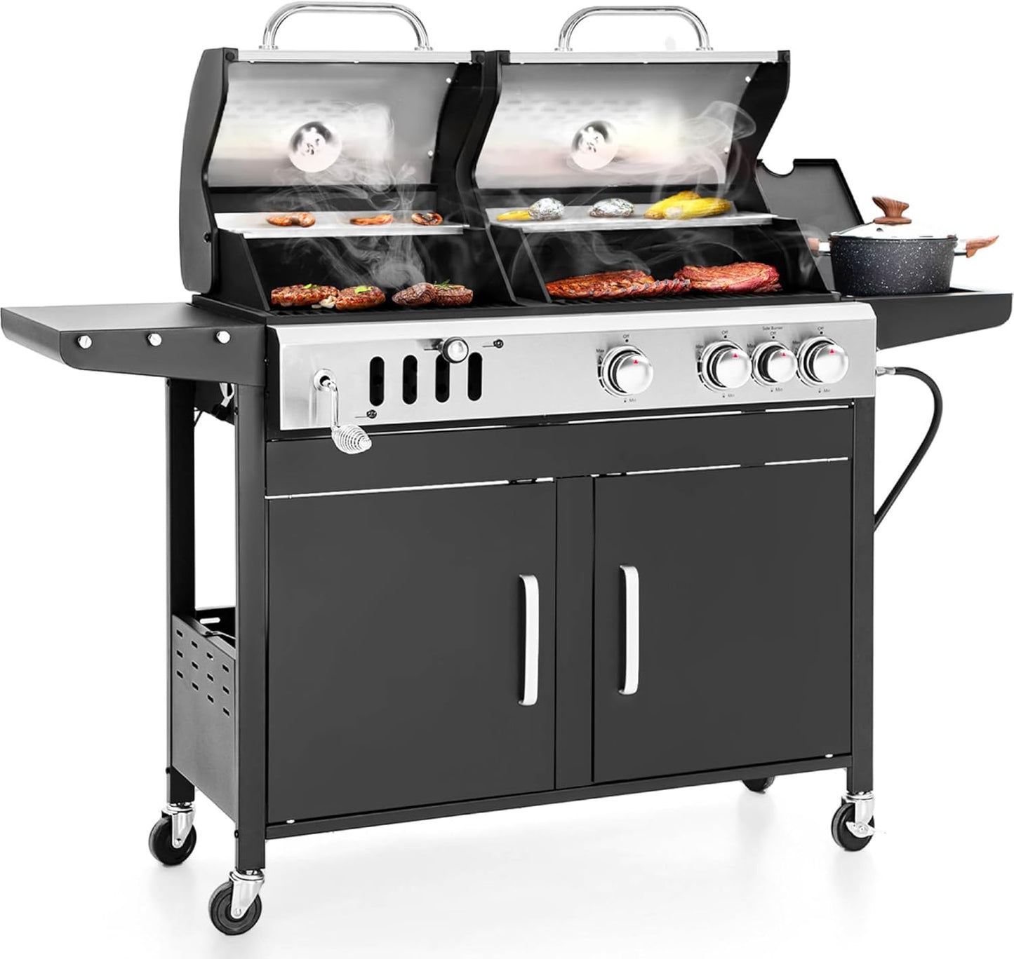 Sophia & William Charcoal and Propane Gas Grill Combo for BBQ