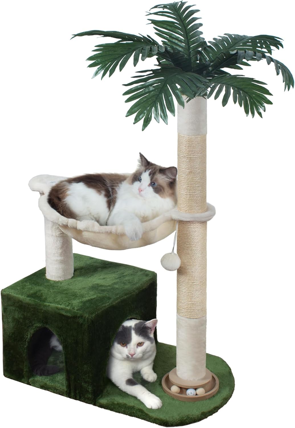 Cat Tree 38in Tower with Hammock and Scratching Post for Cats