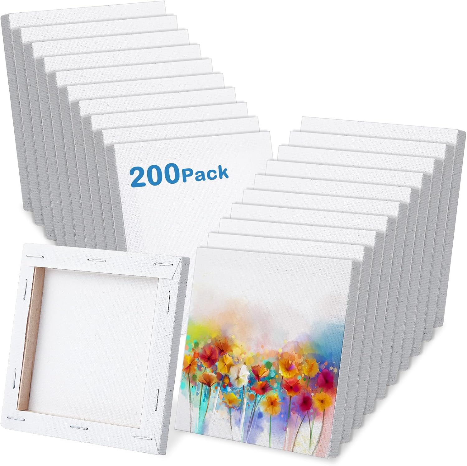 Mini Canvas Boards for Painting - 100 Pcs 4x4 Inch Art Panels