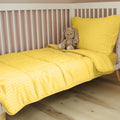 Toddler Bedding Set Yellow Stripe - Soft 4 Piece Crib Set