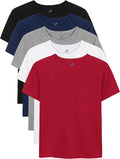 5 Pack Boys Shirts Short Sleeve Cotton T-Shirts for Boys - Everyday