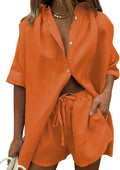 Fixmatti Women 2 Piece Summer Short Sleeve Top and Shorts