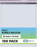 White 10x13 in Poly Bubble Mailers - Durable Waterproof Padded