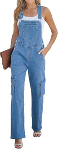luvamia Cargo Jean Overalls for Women Wide Leg Bib - 90s Loose Fit