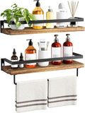 Floating Shelves Wall Mounted - Rustic Brown Wall Shelf Set of 2