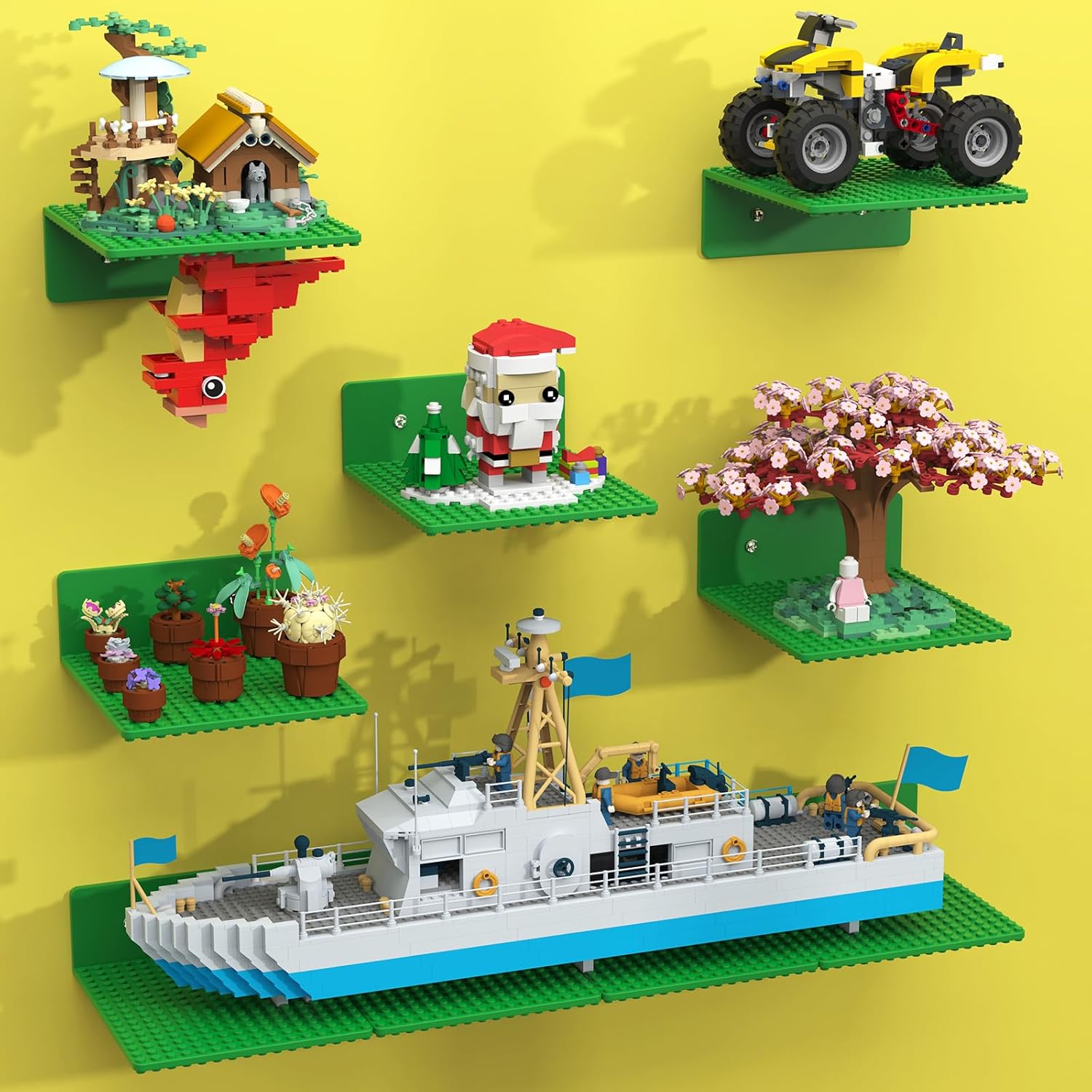 9-Pack Floating Shelves for Wall Displaying Lego Creations