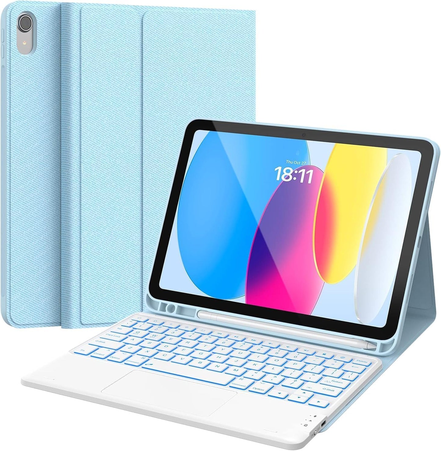 CHESONA iPad 10th Generation Case with Backlit Keyboard & Trackpad