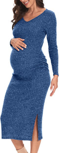 Long Sleeve Maternity Sweater Dress for Fall Winter
