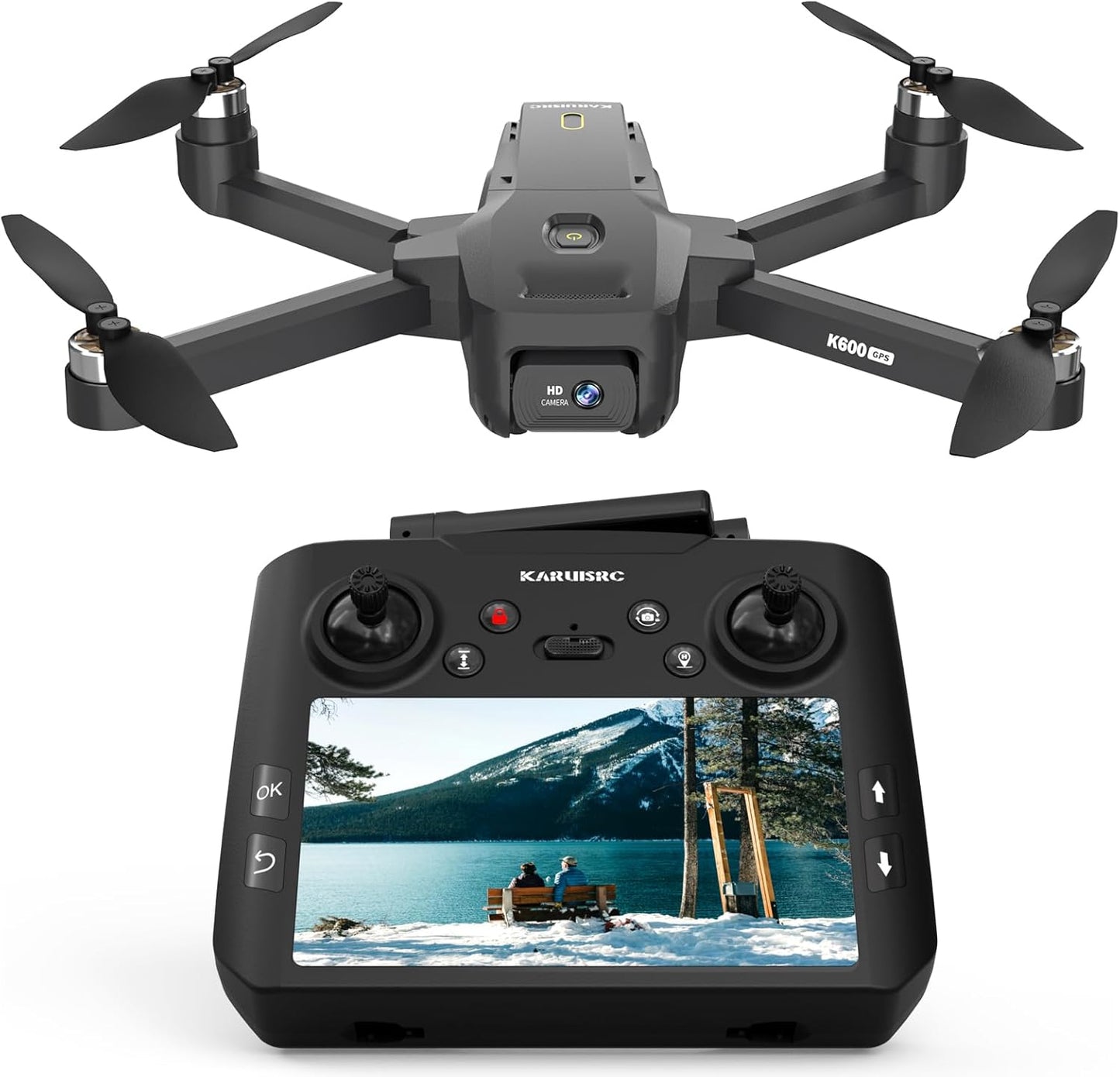 GPS Drone with Camera for Adults - 4.5 Inch LCD Screen