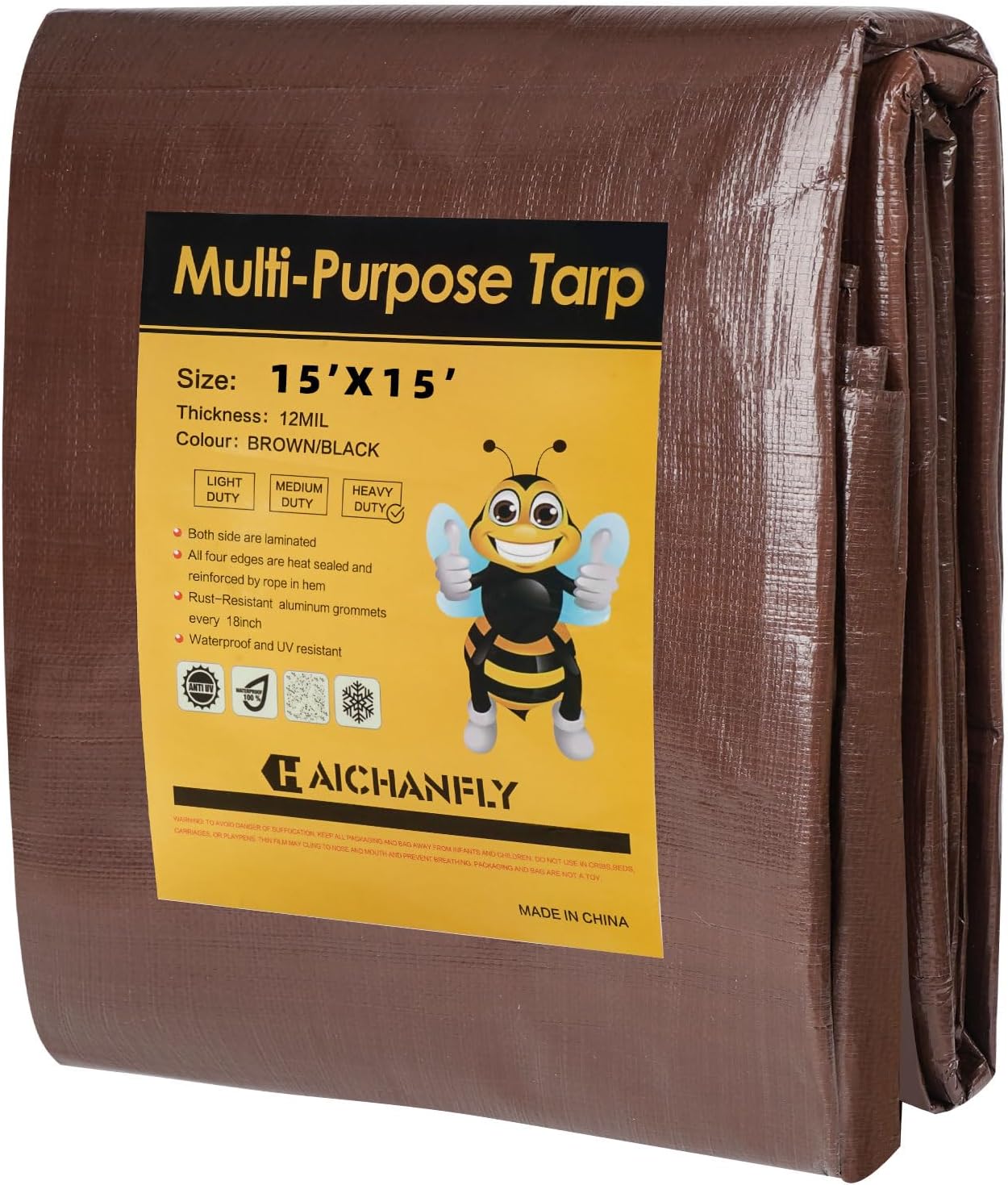 Heavy Duty Double-Sided Waterproof Poly Tarp for Outdoor Use