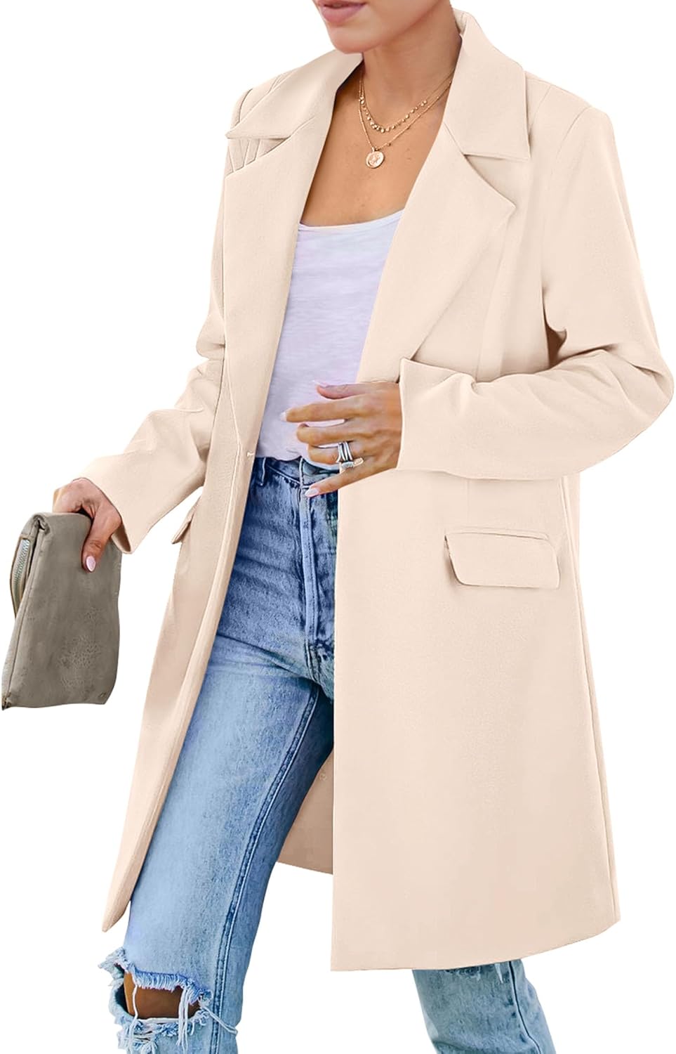 PRETTYGARDEN Women's Long Blazer Jackets for Work and Casual Wear