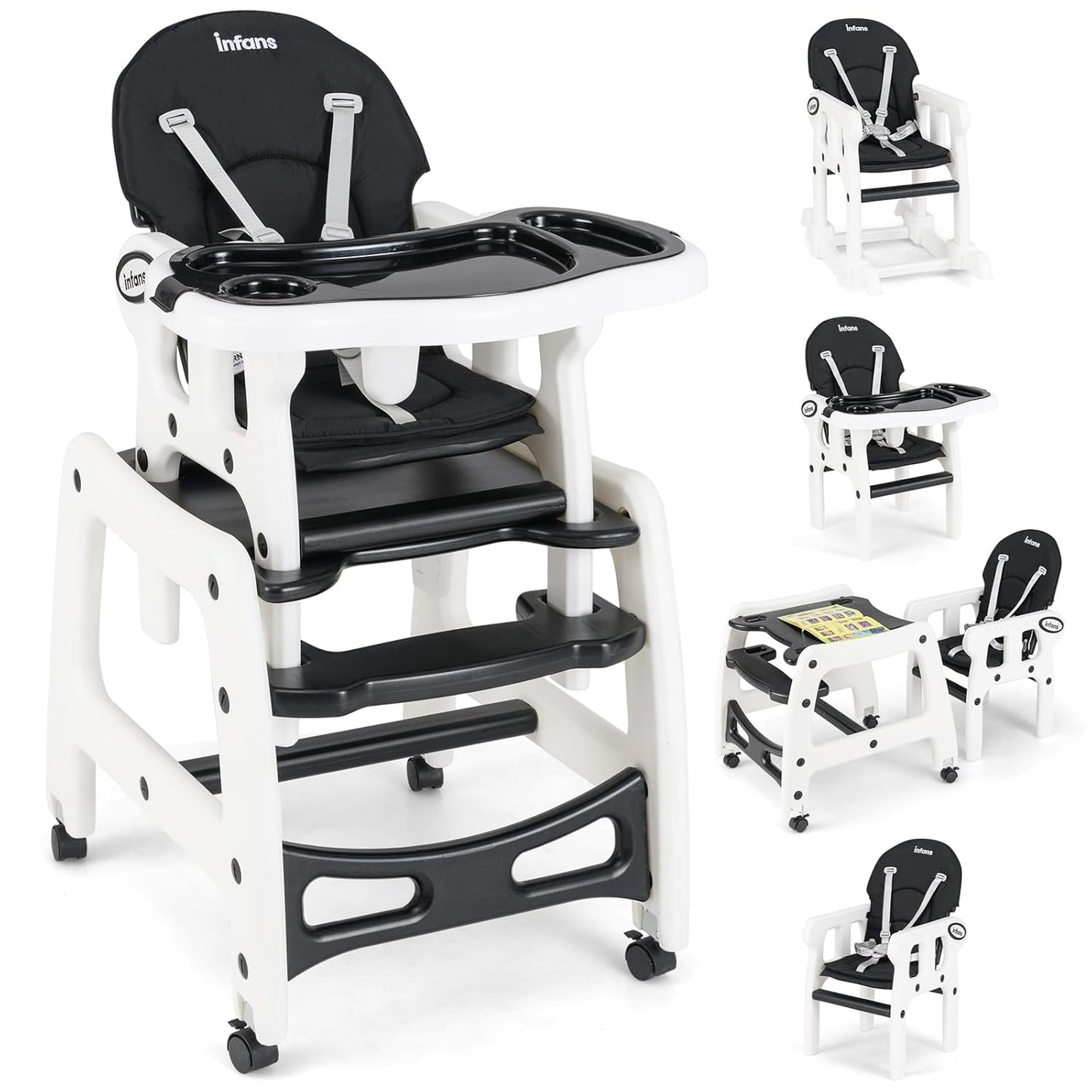 INFANS 5 in 1 Baby High Chair: Versatile Toddler Seating Solution
